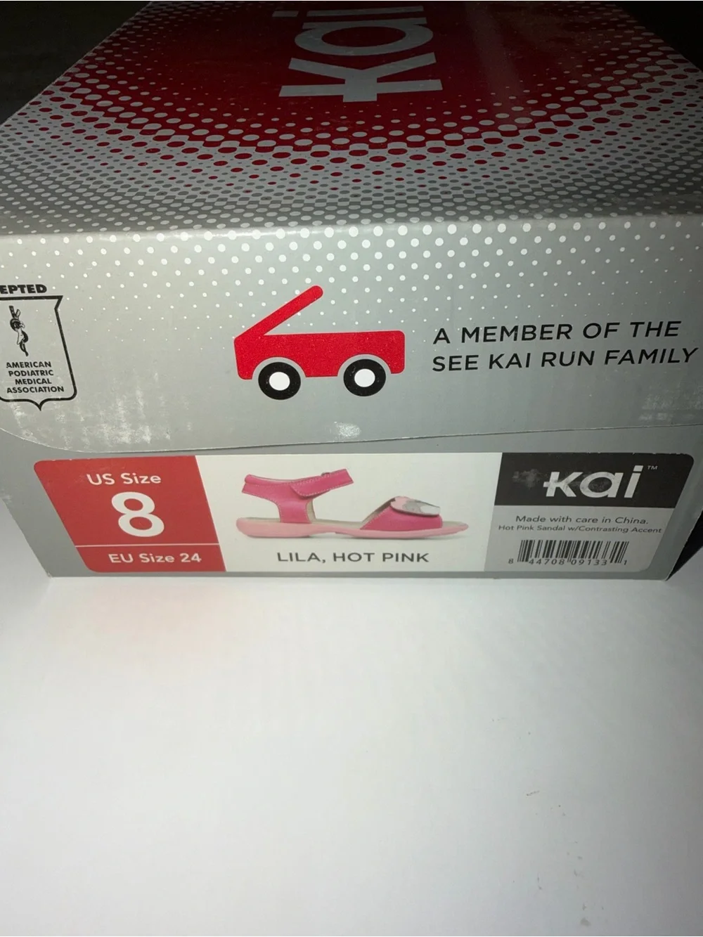 See Kai Run Hot Pink and White Floral Applique Toddler Sandals